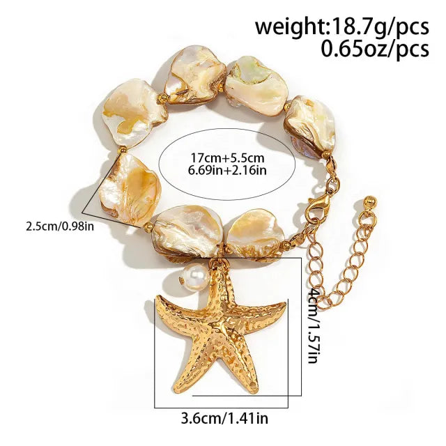 INS ocean wind shell starfish necklace bracelet suit holiday irregular necklace jewelry