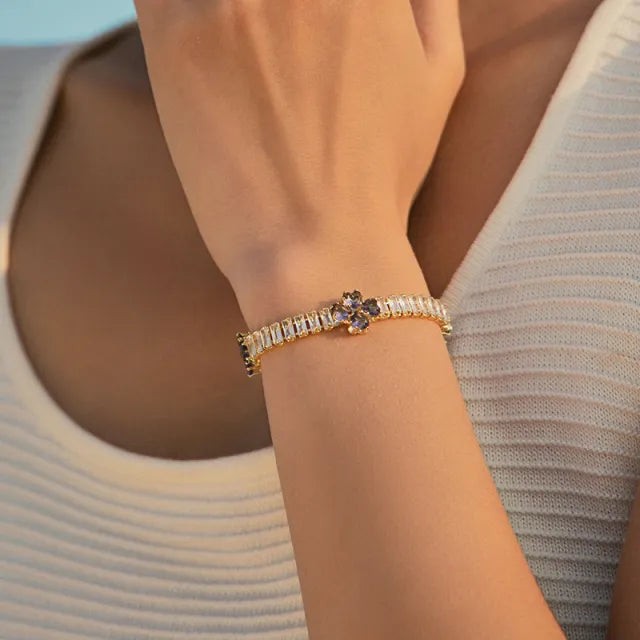 New Exquisite Diamond Shiny Bracelet Women's Luxury High-end Style tennis bracelet