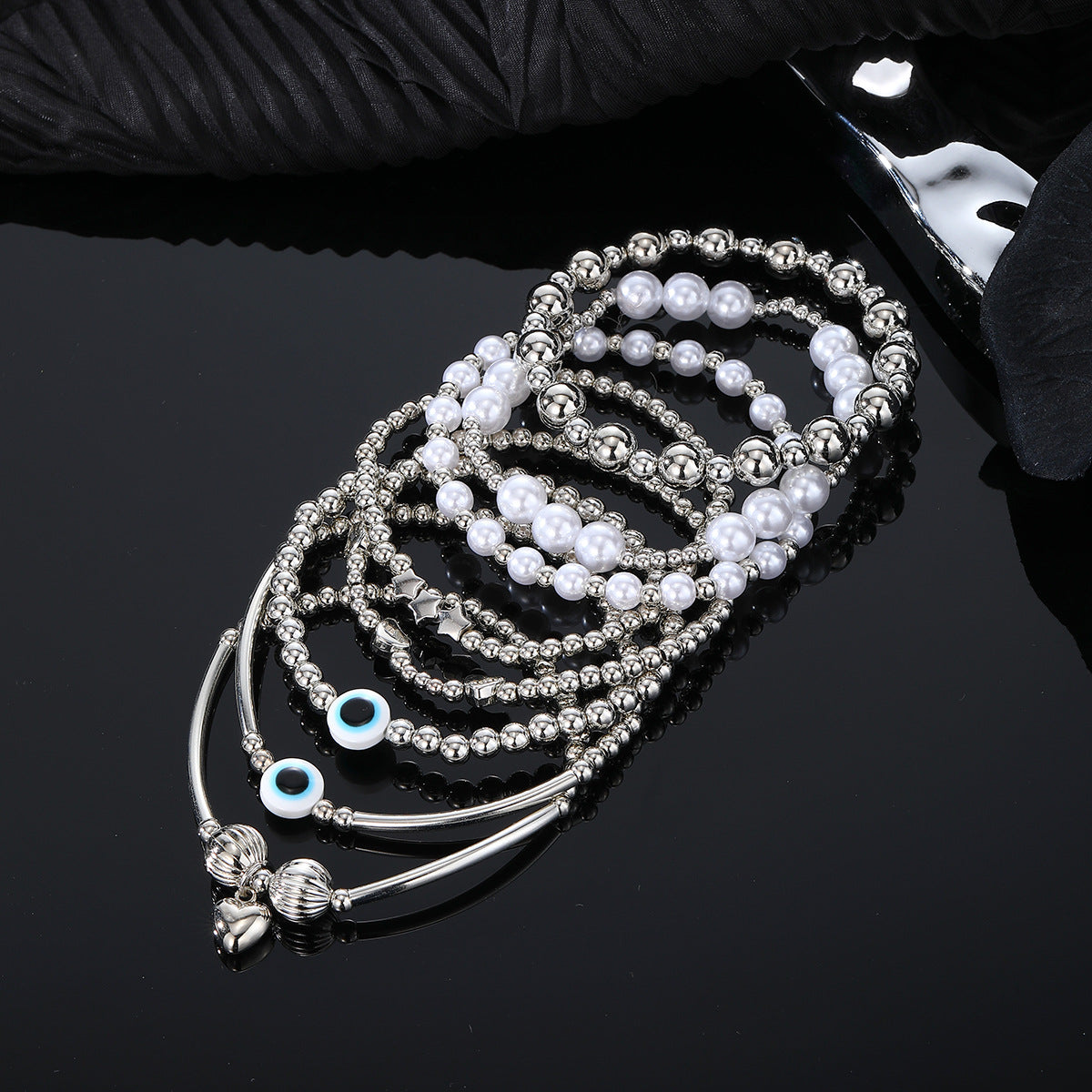 New CCB Devil's Eye Beaded Love Bracelet suit 8-piece Set
