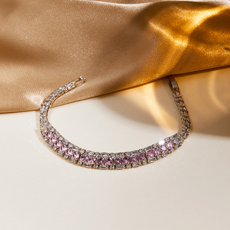 New Exquisite Diamond Shiny Bracelet Women's Luxury High-end Style tennis bracelet