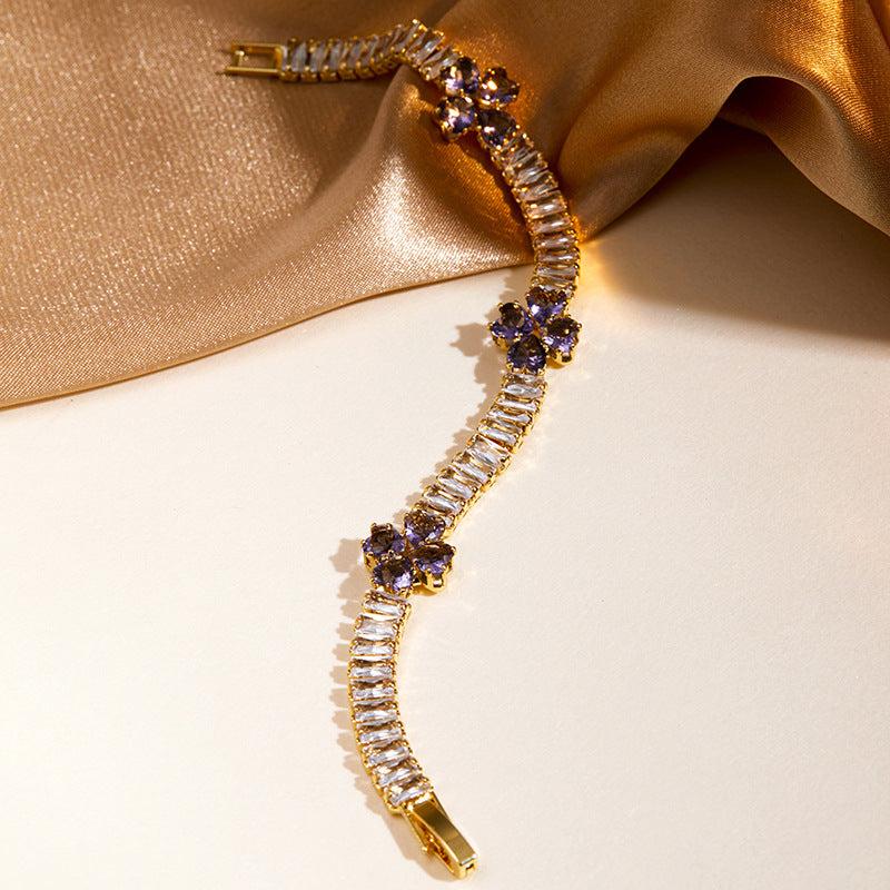 New Exquisite Diamond Shiny Bracelet Women's Luxury High-end Style tennis bracelet