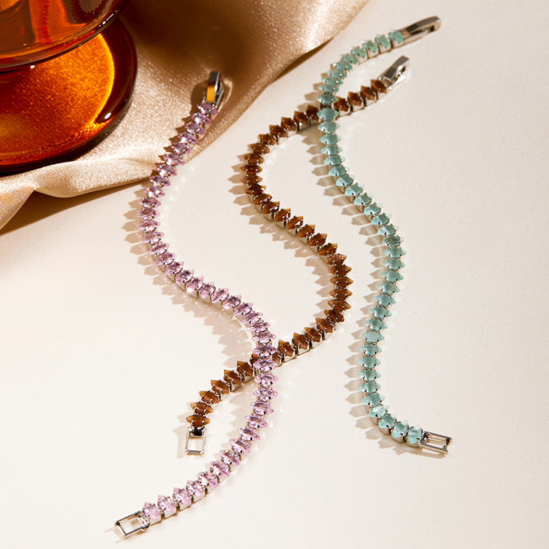 Light Luxury Bracelet High Sense Atmospheric Full Diamond Zircon tennis bracelet