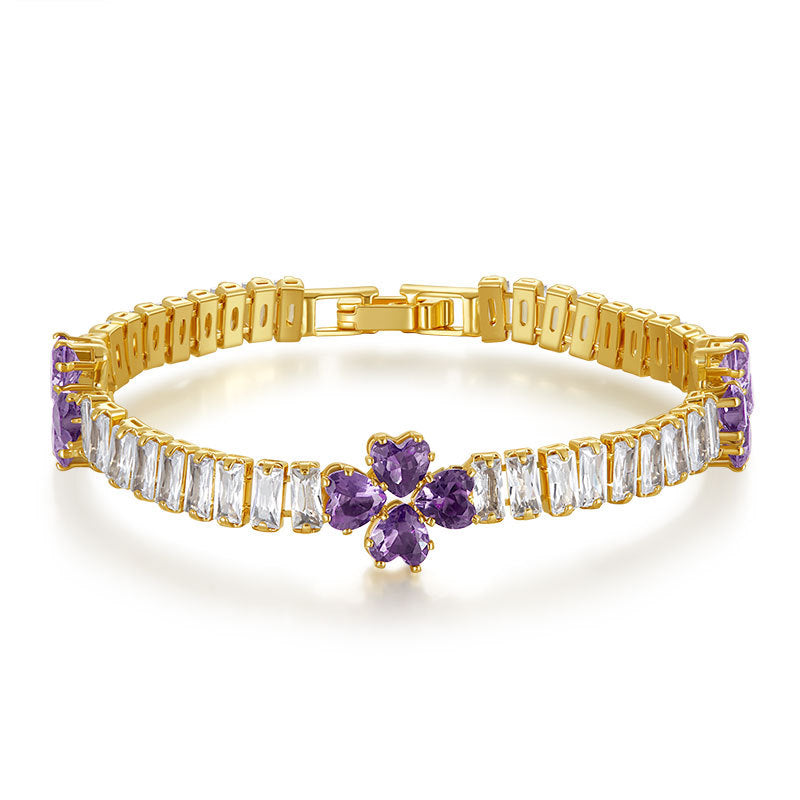 New Exquisite Diamond Shiny Bracelet Women's Luxury High-end Style tennis bracelet
