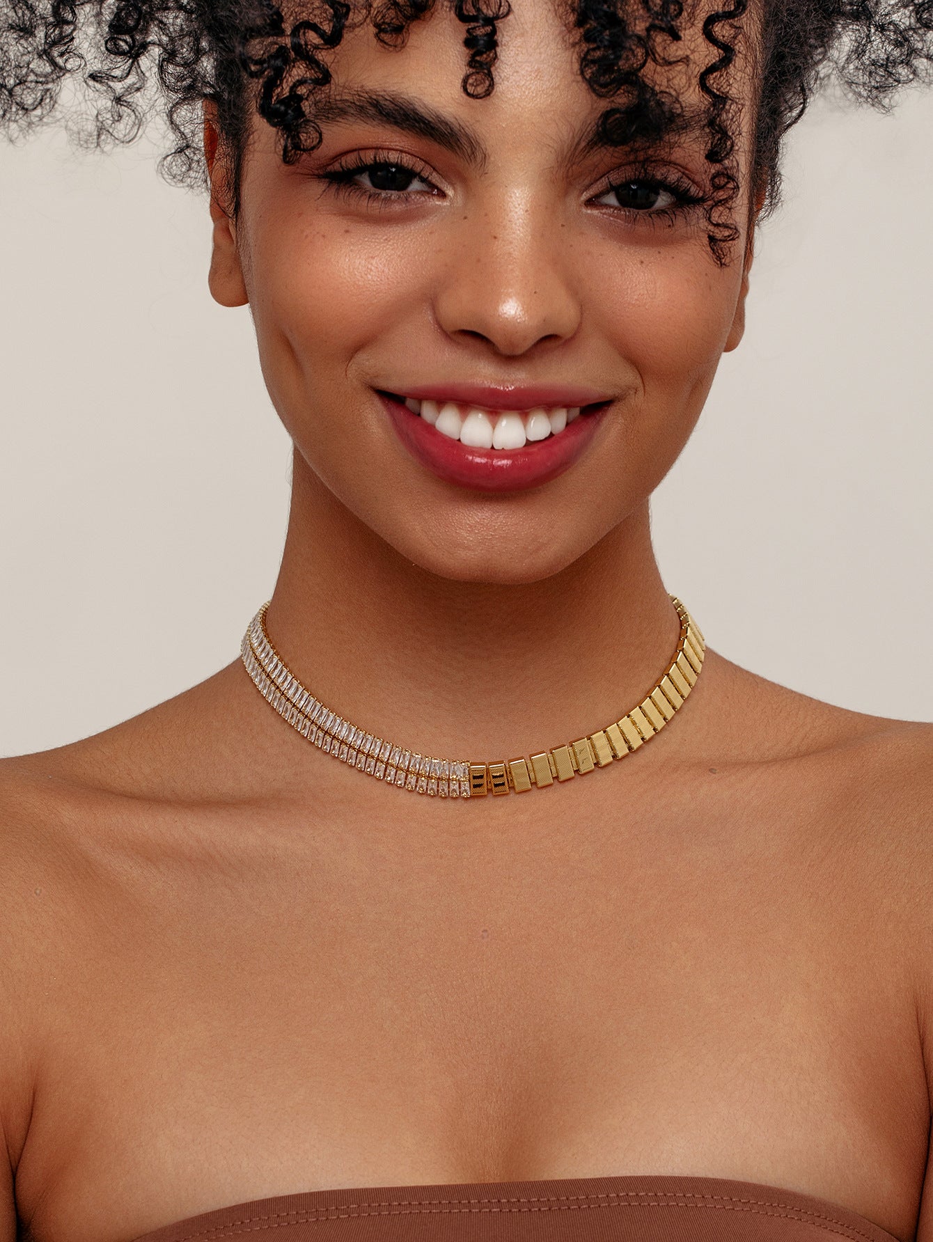 Fashion tennis chain stainless steel 18KG stainless steel choker necklace