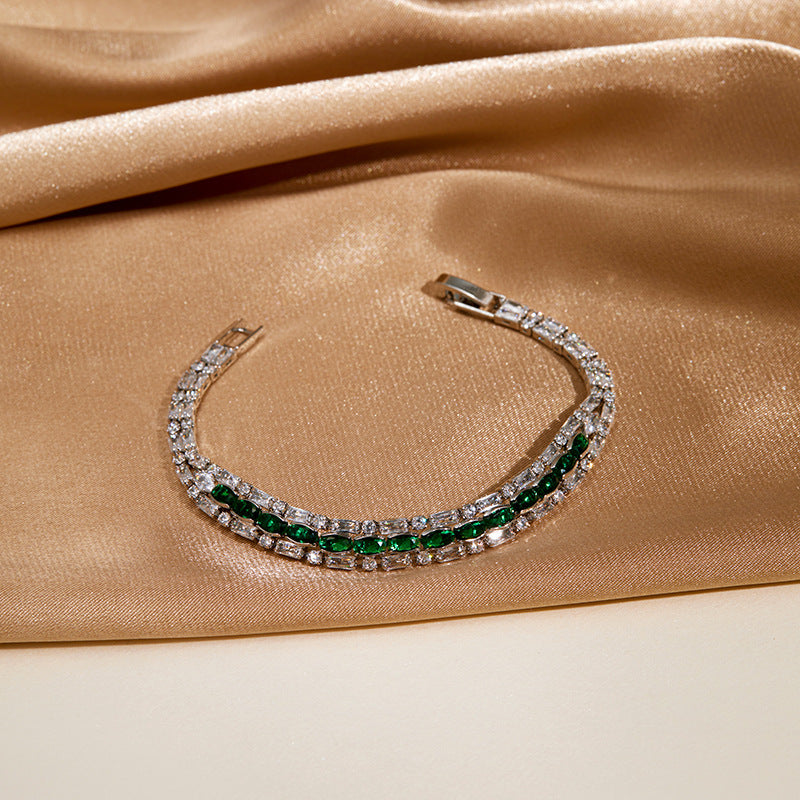 New Exquisite Diamond Shiny Bracelet Women's Luxury High-end Style tennis bracelet