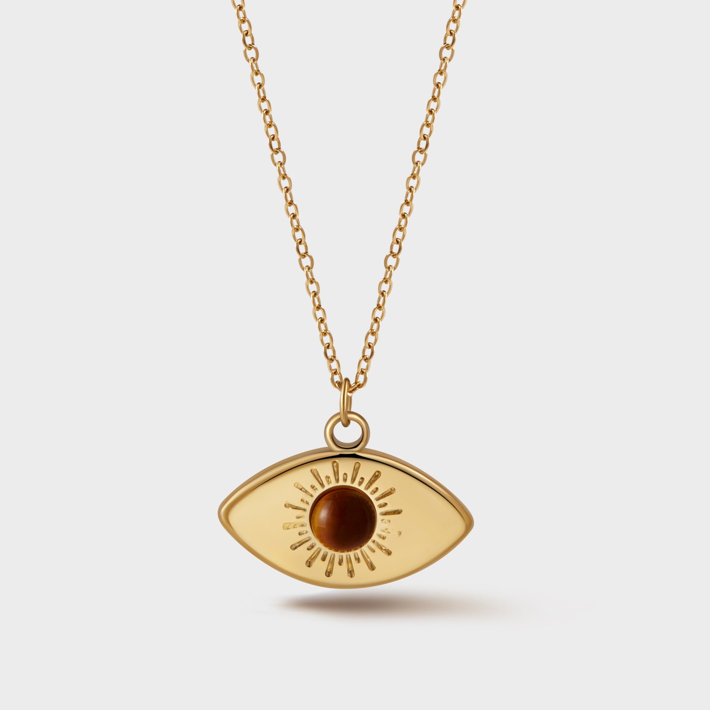 Classic colorful evil eye pendant stainless steel necklace
