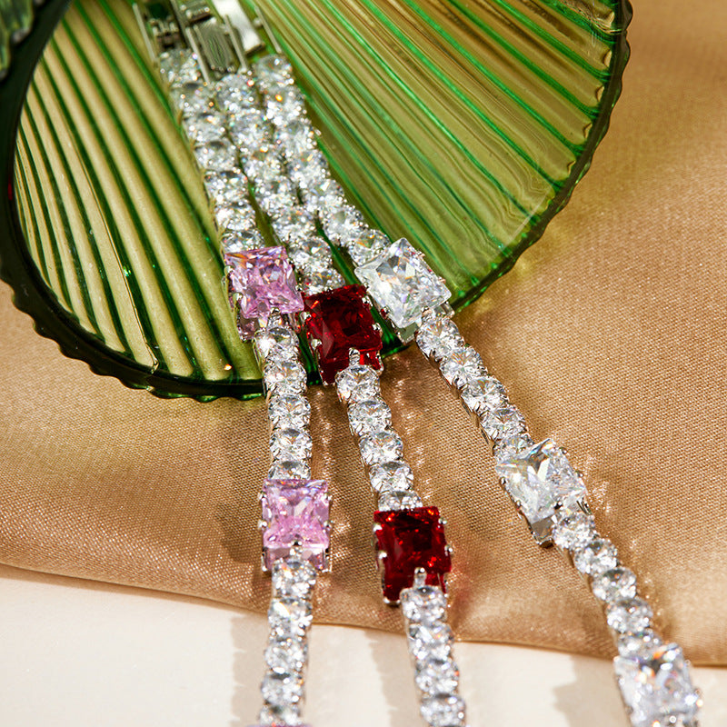 New Exquisite Diamond Shiny Bracelet Women's Luxury High-end Style tennis bracelet