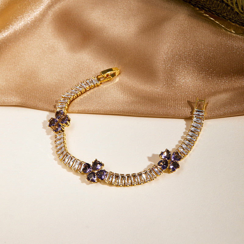 New Exquisite Diamond Shiny Bracelet Women's Luxury High-end Style tennis bracelet