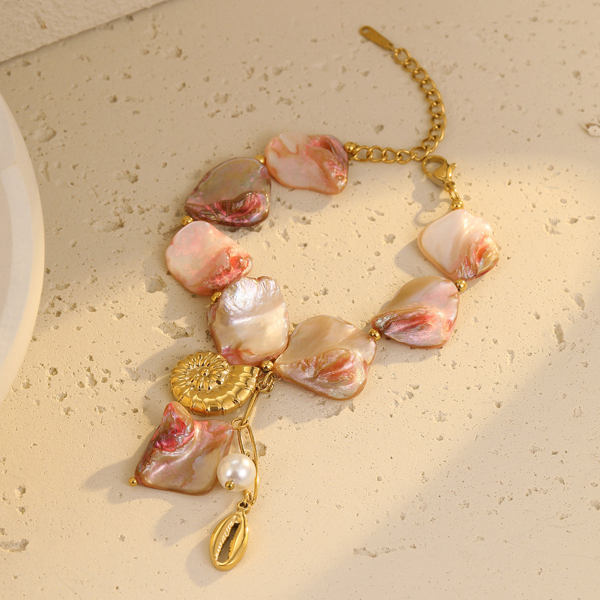 Ocean Wind Irregular Shell Conch Stainless Steel bracelet