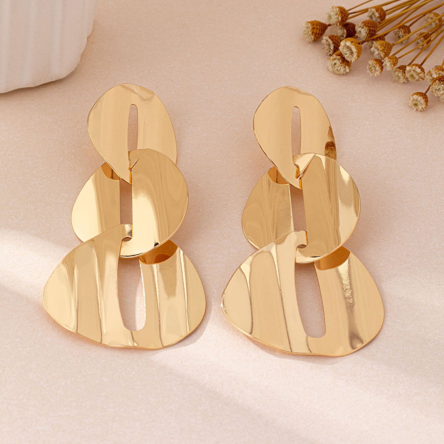 Geometric Multi-layer Round Earrings alloy earrings