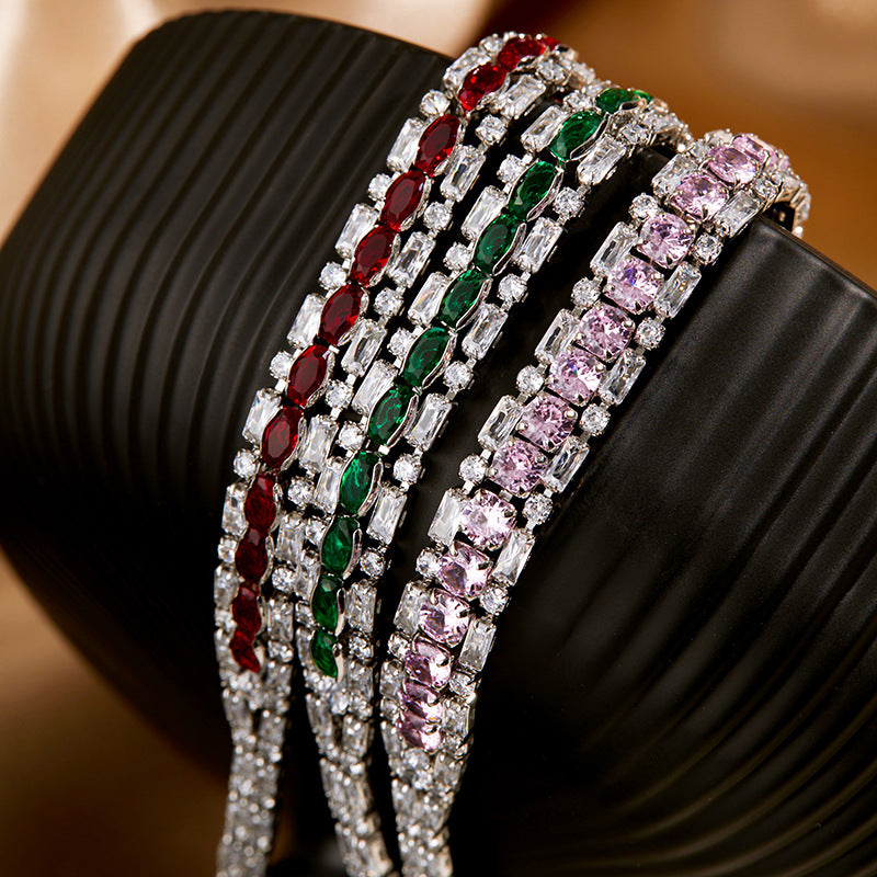 New Exquisite Diamond Shiny Bracelet Women's Luxury High-end Style tennis bracelet (Copy)