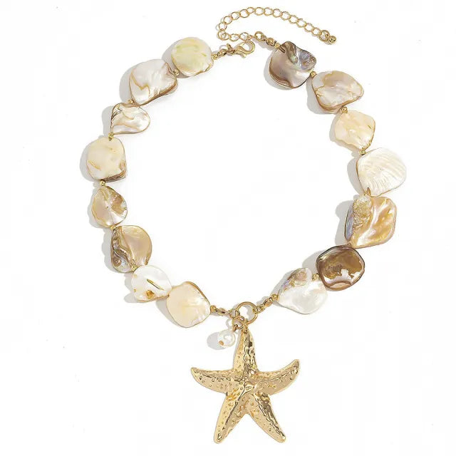 INS ocean wind shell starfish necklace bracelet suit holiday irregular necklace jewelry