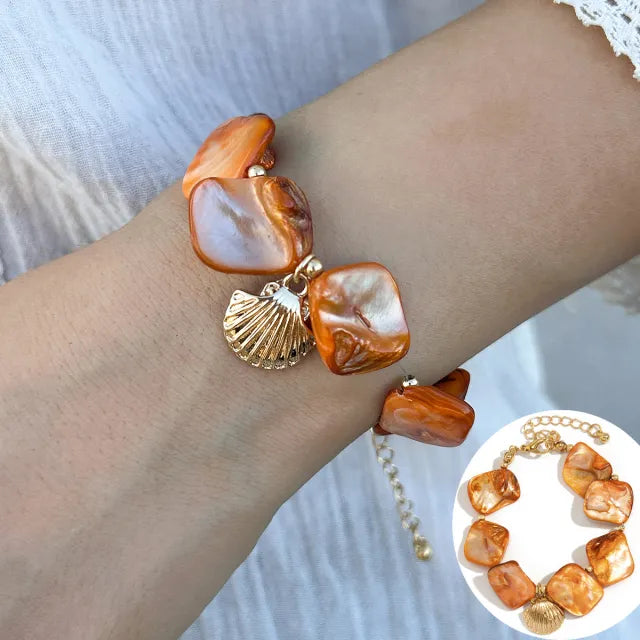 INS ocean wind shell starfish necklace bracelet suit holiday irregular necklace jewelry
