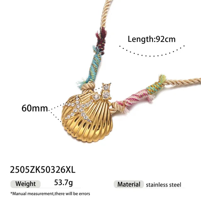 Multi function stainless Steel shell starfish Necklace waist chain belt