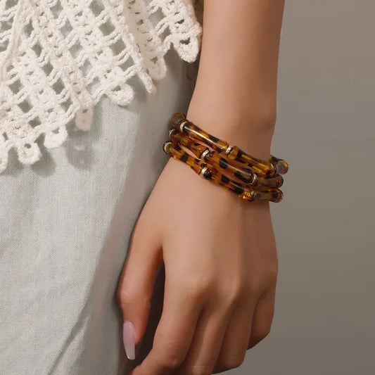 Influencer Bamboo Tube Beaded Bracelet for Women