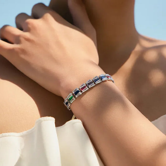New Exquisite Diamond Shiny Bracelet Women's Luxury High-end Style tennis bracelet