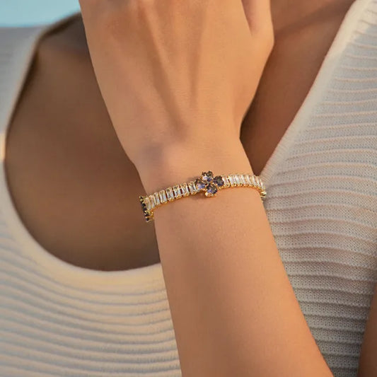 New Exquisite Diamond Shiny Bracelet Women's Luxury High-end Style tennis bracelet