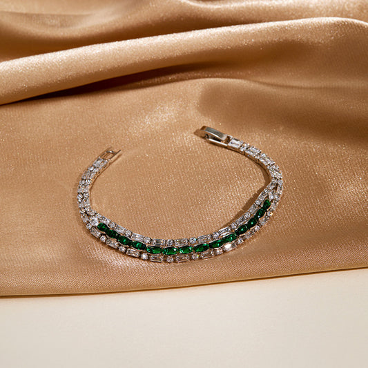 New Exquisite Diamond Shiny Bracelet Women's Luxury High-end Style tennis bracelet