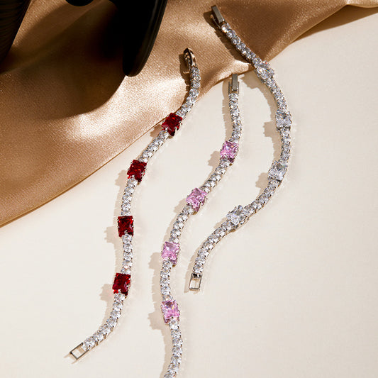 New Exquisite Diamond Shiny Bracelet Women's Luxury High-end Style tennis bracelet