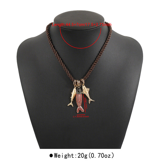 ZA Holiday Wind Conch Sea Star Shell Fish Pendant Necklace Summer Marine Life necklace