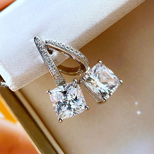 Luxury Earrings for Women Square Geometric Fashion diamond Earrings