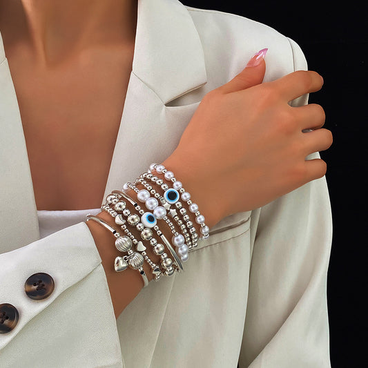 New CCB Devil's Eye Beaded Love Bracelet suit 8-piece Set
