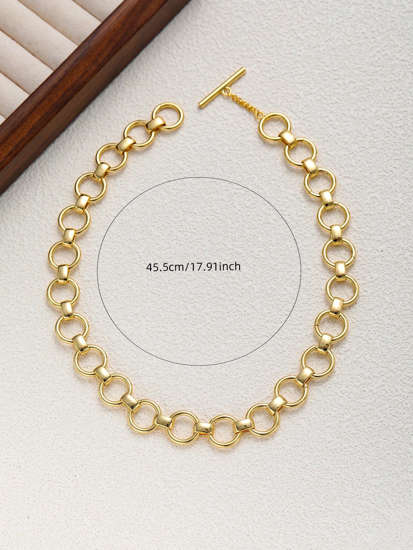 Exaggerated geometric circle stainless steel necklace