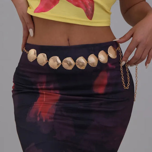 Beach Vacation Fan Shell Waist Chain Female Waist Chain Sexy Body Chain